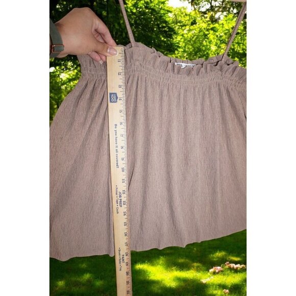 Zara Tan Ruffled Smocked Cami Top - Size M - Made in Portugal - Picture 8 of 12